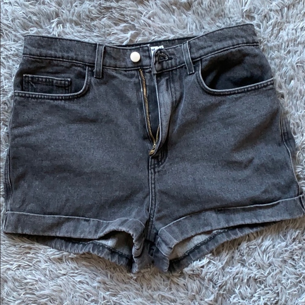 Black High-Waist Denim American Apparel Shorts